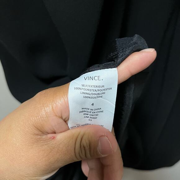 Vince Sleeveless Silk Blend Shift Dress Black‎ size 4 Business Career - Picture 6 of 9